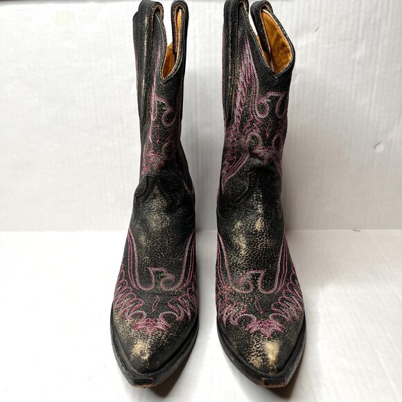 Old Gringo Eagle Western Boots Size 7 Distressed Pink Brown Leather Knee High - Picture 3 of 14